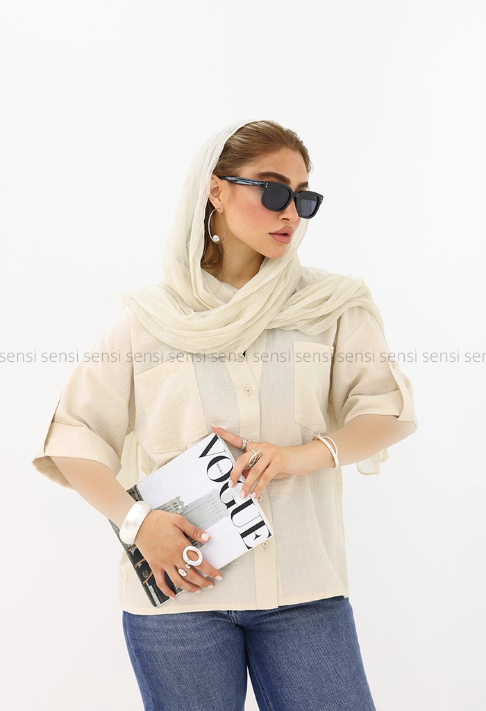 شومیز لینن زارا پاگون کد1005345